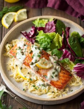 Creamy Salmon Piccata