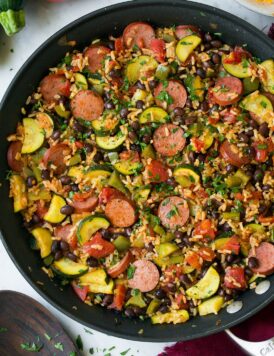 Sausage Zucchini Brown Rice Skillet